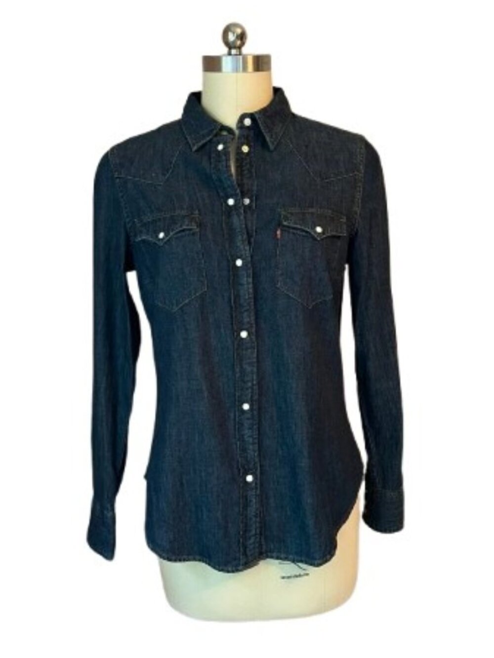 Levi's LIMITED EDITION Icons Pearl Snap Western Tailored Fitted Denim Shirt-LNC